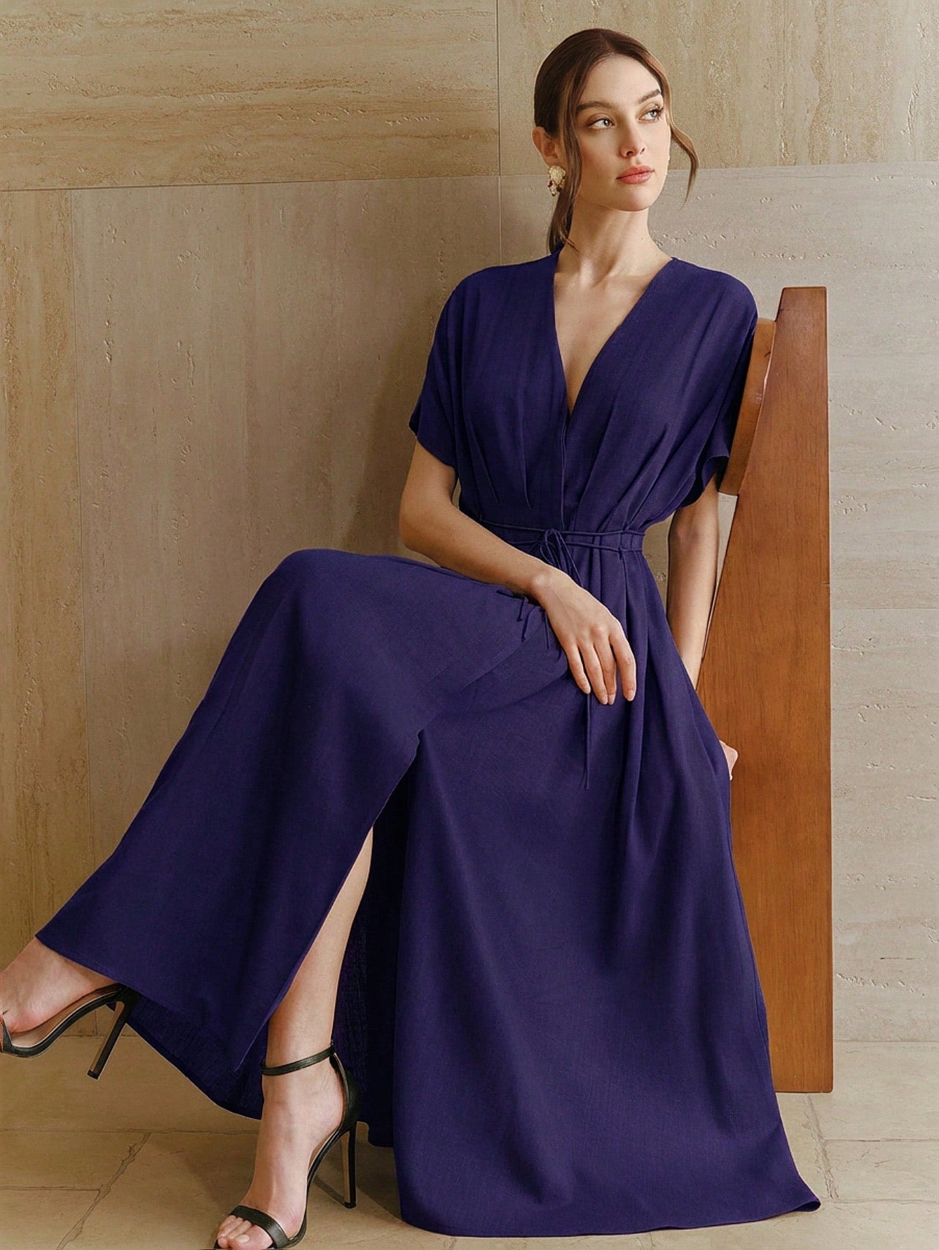 Women's New French Elegant Deep V-Neck Dress