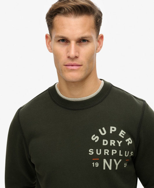 Slim Fit Surplus Graphic Crew | Washed Black