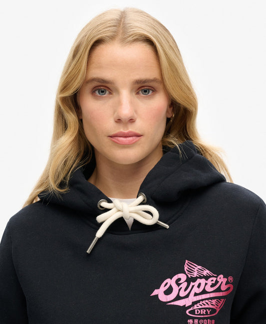 Athletic Metallic Hoodie | Black