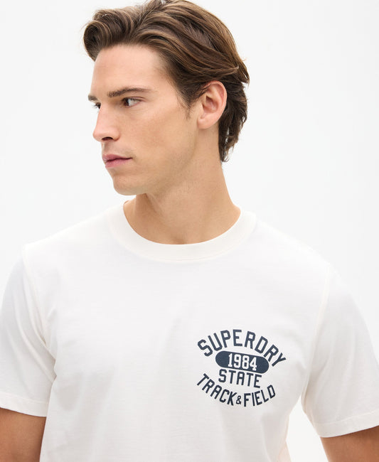 Athletic Essential Chest Tee | Chalk White