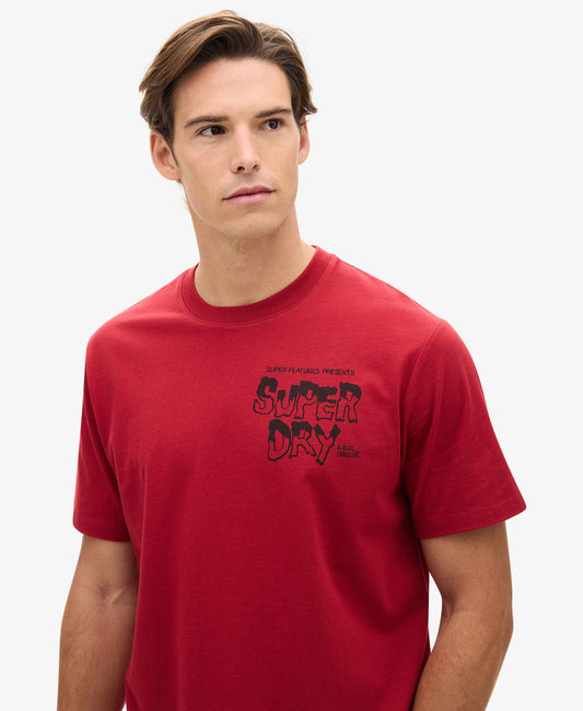 Movie Graphic Chest Tee | Winery Red