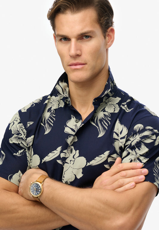 Hawaiian Print Shirt | Chrissy Indigo