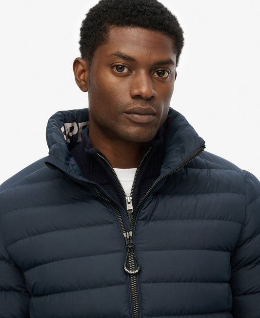 Fuji Print Padded Slim Fit Jacket | Eclipse Navy