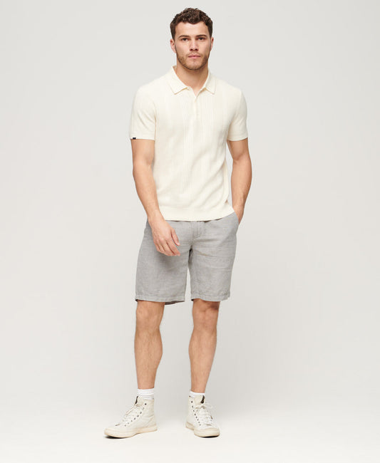 Drawstring Linen Shorts | Optic/Grey