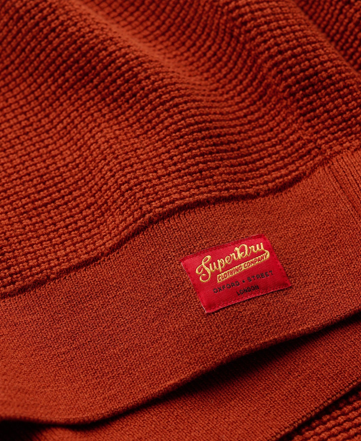 Textured Crew Knit Jumper | Autumnal Orange