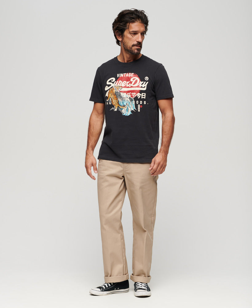 Tokyo Vintage Logo Graphic Tee | Bison Black