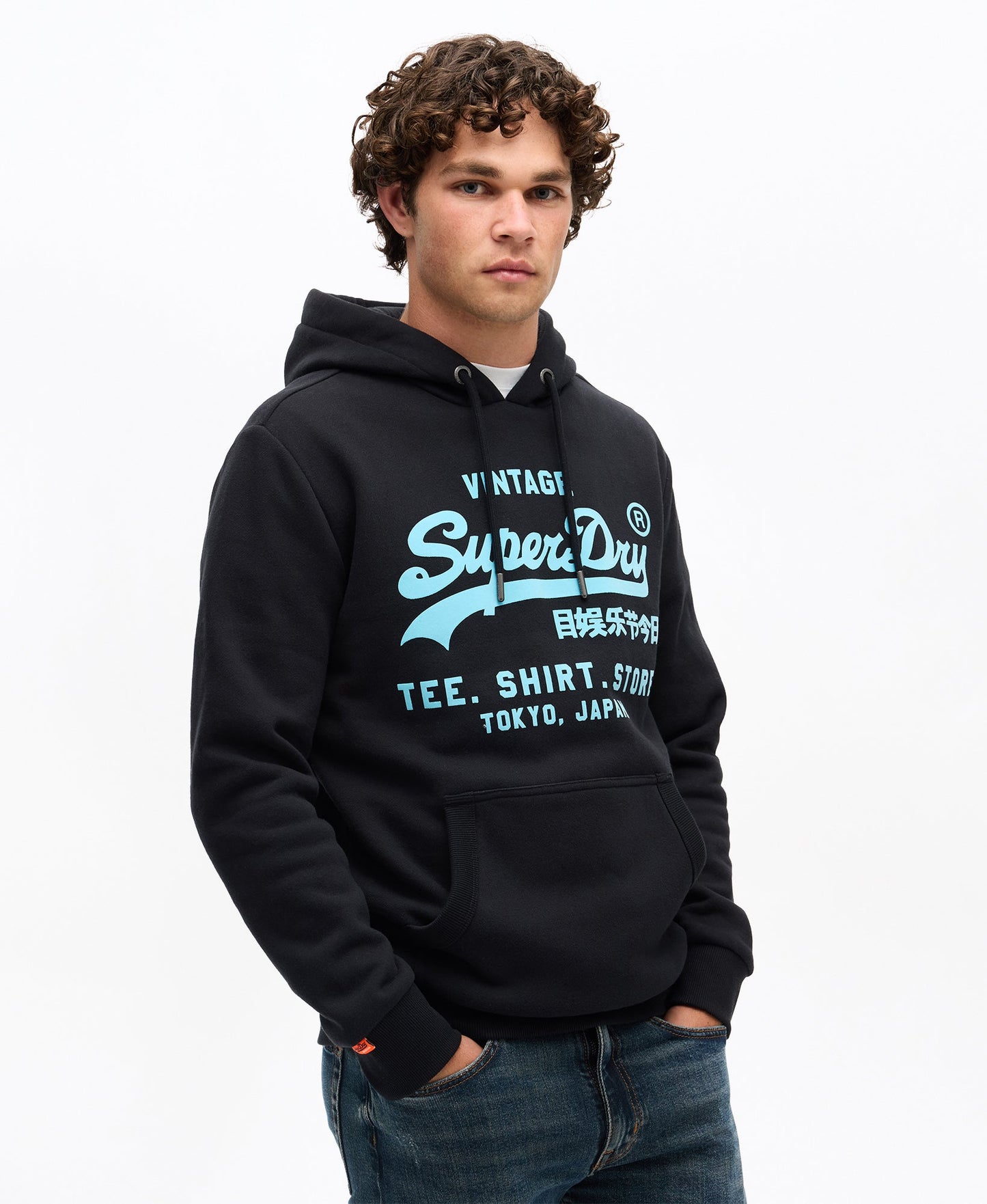 Vintage Logo Relaxed Hoodie | Jet Black