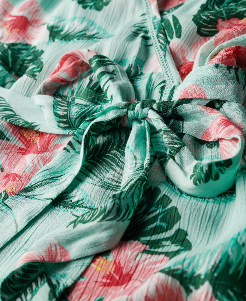 Printed Mini Wrap Dress | Luna Rose Mint