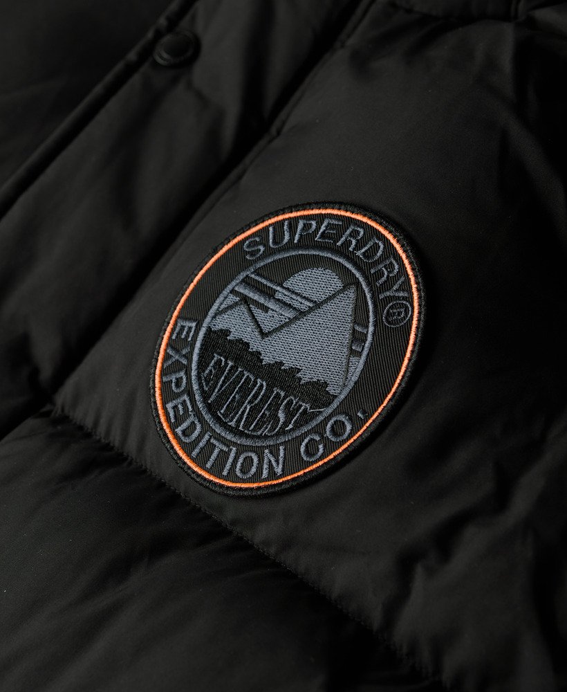 Everest Longline Baffled Parka | Jet Black