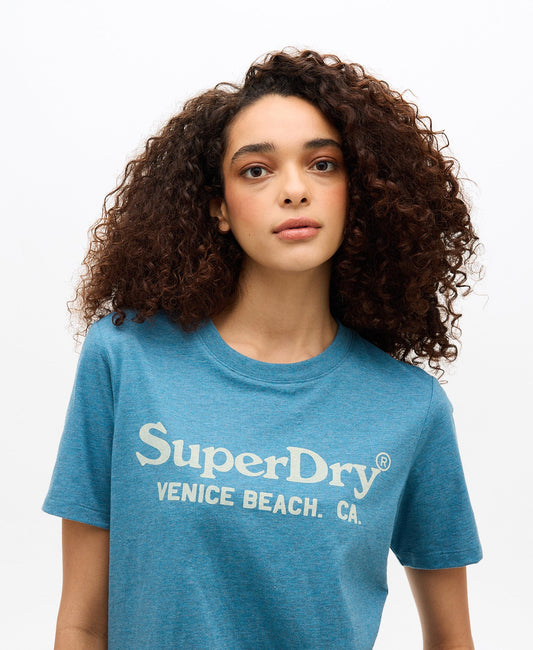 Venue Metallic Graphic Tee | Pottery Blue Marle