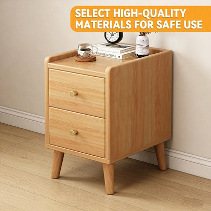 Solid Wood Multi-Purpose Storage Bedside Cabinet