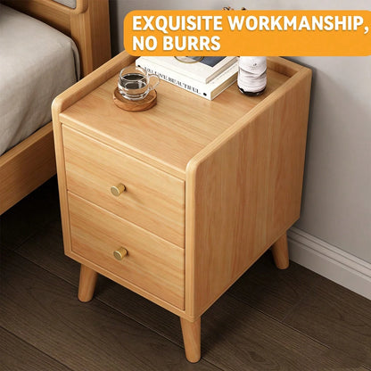 Solid Wood Multi-Purpose Storage Bedside Cabinet