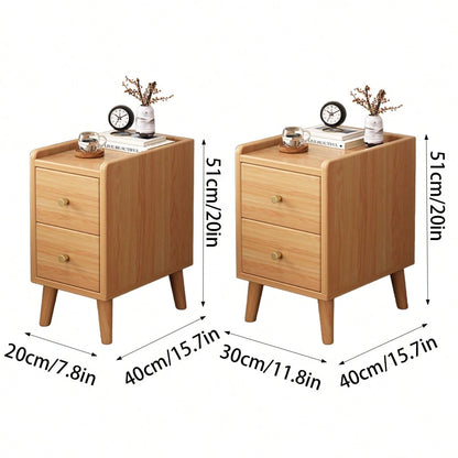 Solid Wood Multi-Purpose Storage Bedside Cabinet