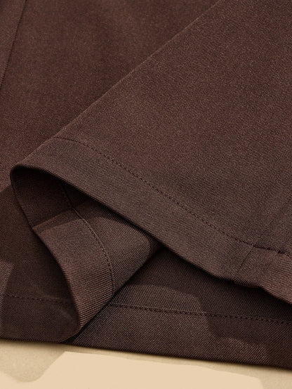 Women's Solid Color Pleated Wide Leg Pants