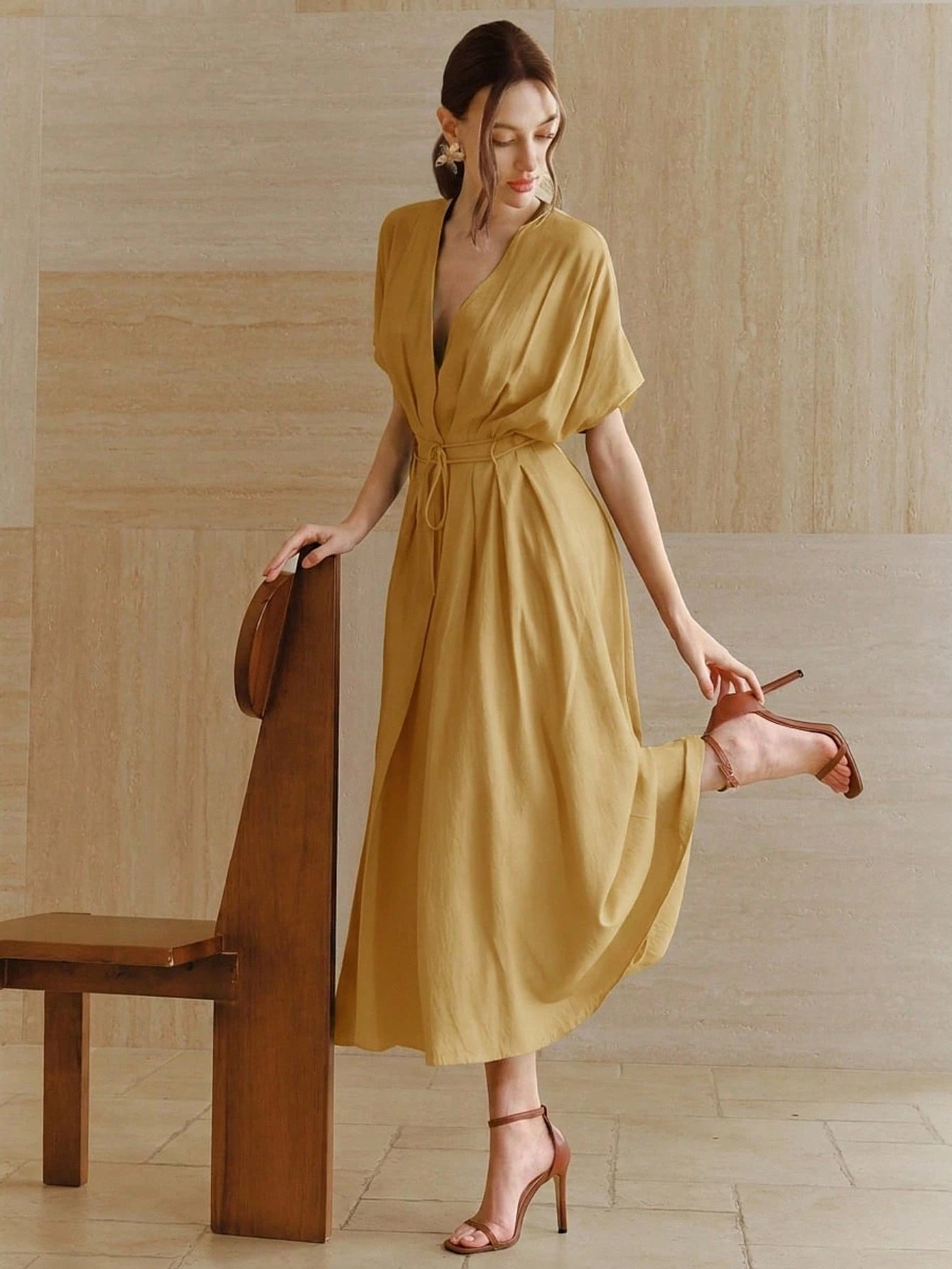 Women's New French Elegant Deep V-Neck  Dress