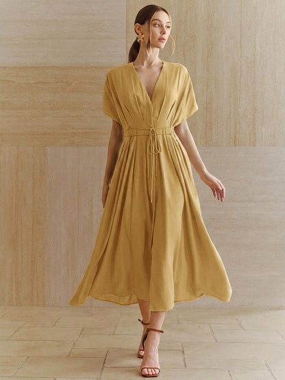 Women's New French Elegant Deep V-Neck  Dress