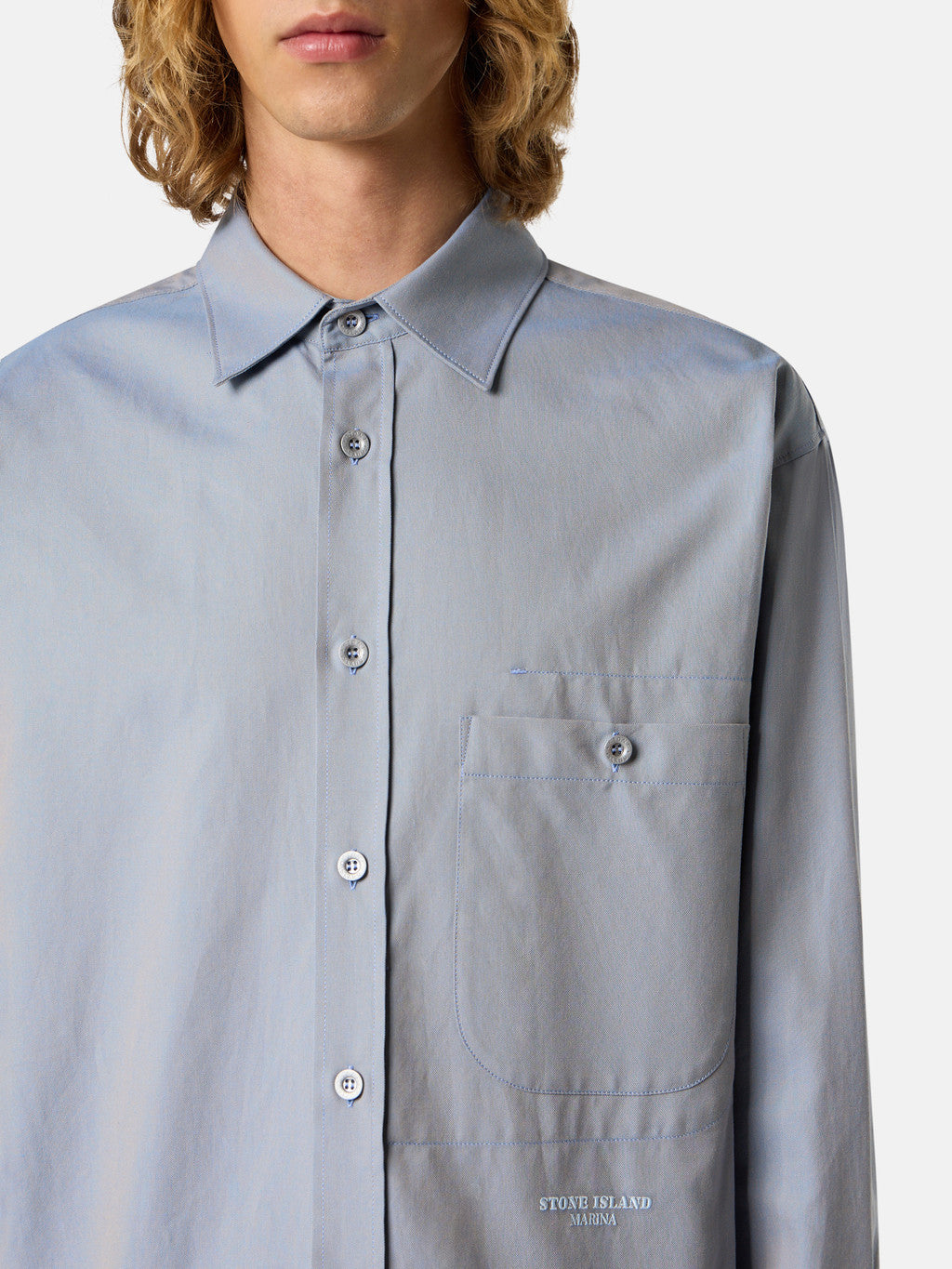 1100003 ORGANIC OXFORD COTTON_STONE ISLAND MARINA