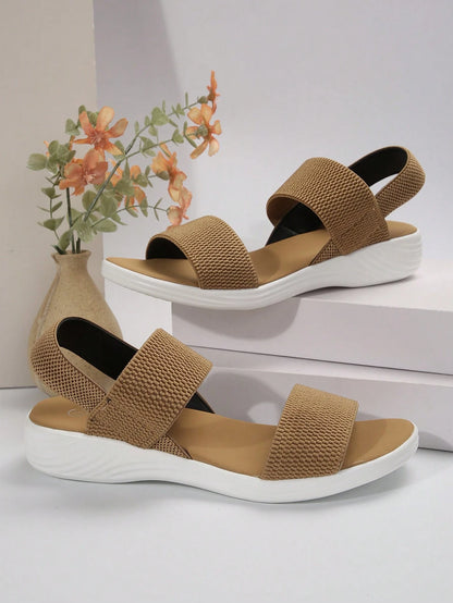 Women's Breathable Canvas Flat Bottom Slip-On Sandals