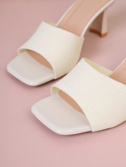 Women's Strap Slip-On Mid-Heel Sandals