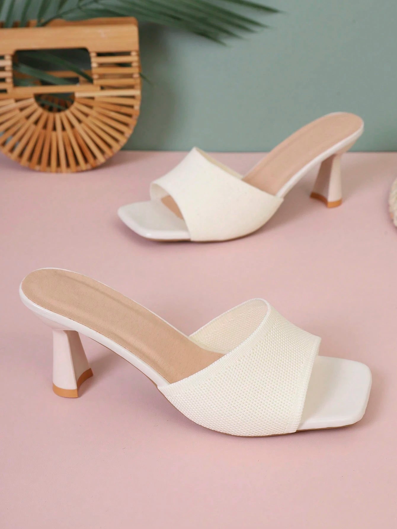 Women's Strap Slip-On Mid-Heel Sandals