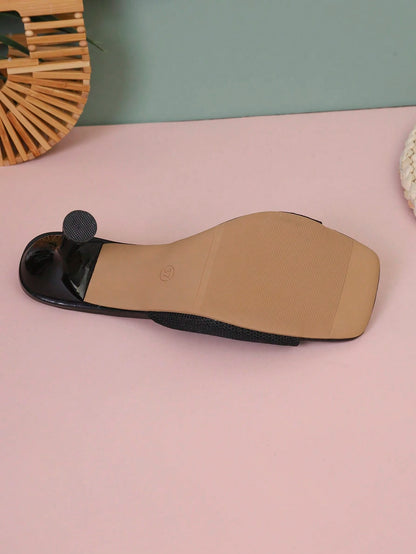 Women's Strap Slip-On Mid-Heel Sandals
