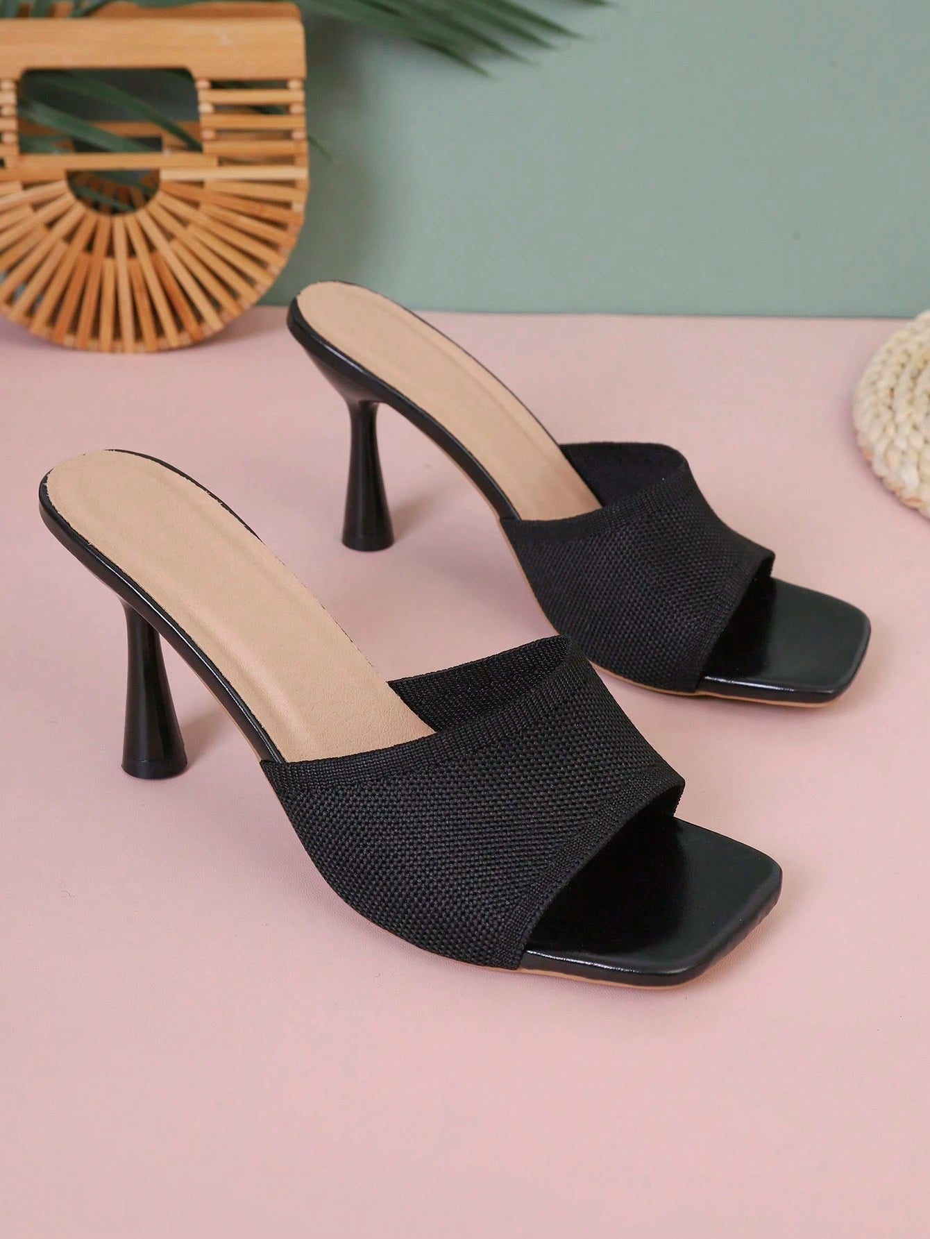 Women's Strap Slip-On Mid-Heel Sandals
