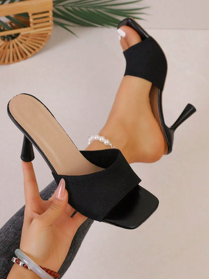 Women's Strap Slip-On Mid-Heel Sandals