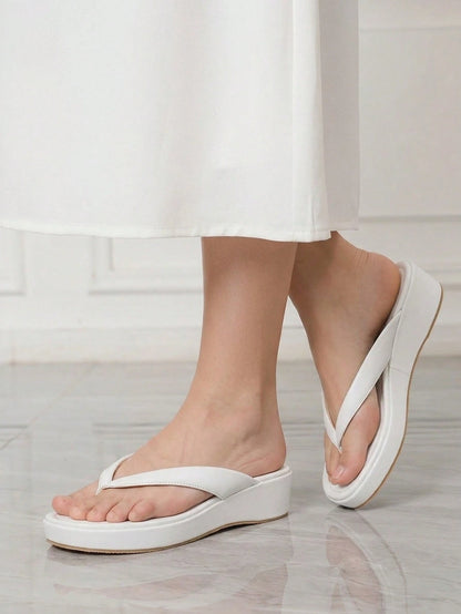 Women's Open Toe Platform High-Heeled Flip-Flops
