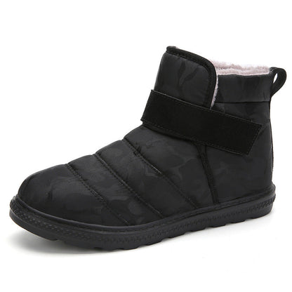 (Limited Time 70% Discount Event) Men's 2024 Winter New Warm Waterproof Non-Slip Puncture-Resistant Velcro Slip-On Snow Boots Ankle Support Orthopedic Wide Toe Arch Support Cotton Shoes