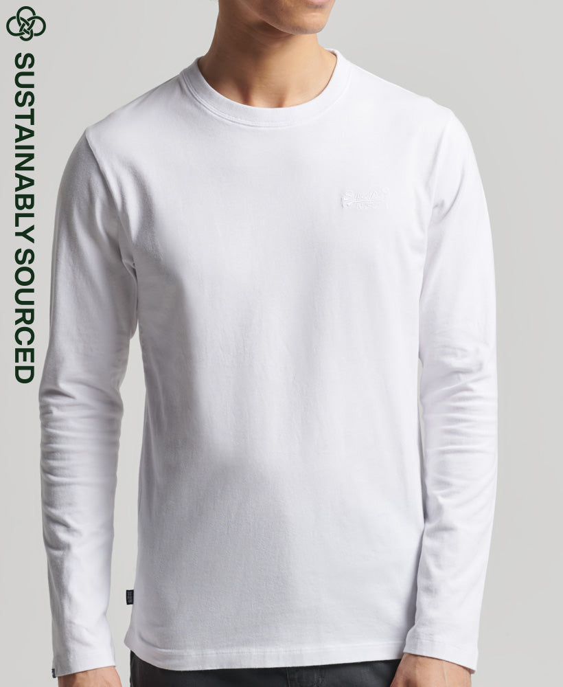 Organic Cotton Vintage Logo Embroidered Slim Fit Top | Optic