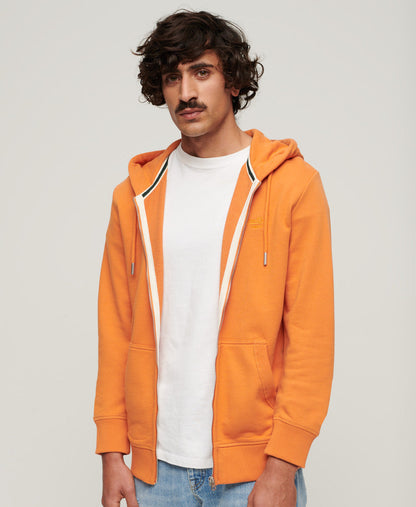 Essential Logo Slim Fit Ziphood | Mojave Orange