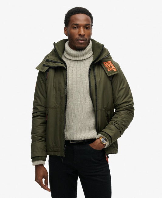 Hooded Mountain Windbreaker Slim Fit Jacket | Army Khaki