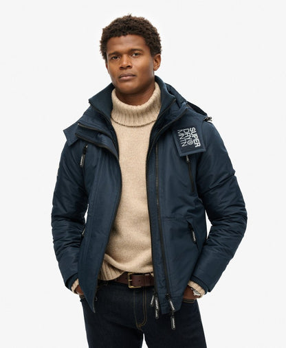 Hooded Mountain Windbreaker Slim Fit Jacket | Eclipse Navy