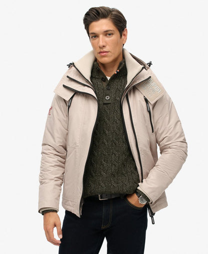 Hooded Mountain Windbreaker Slim Fit Jacket | Chateau Grey