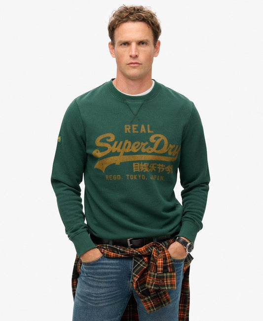 Classic Vintage Logo Graphic Slim Fit Sweatshirt | Enamel Green