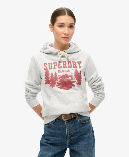Lo-Fi Outdoor Graphic Hoodie | Flake Grey Marle
