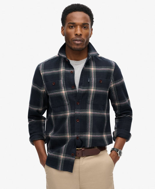 Vintage Check Overshirt | Boseman Check Navy