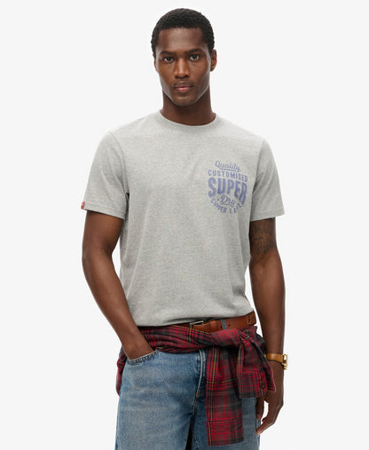 Copper Label Chest Graphic Tee | Ash Grey Marle