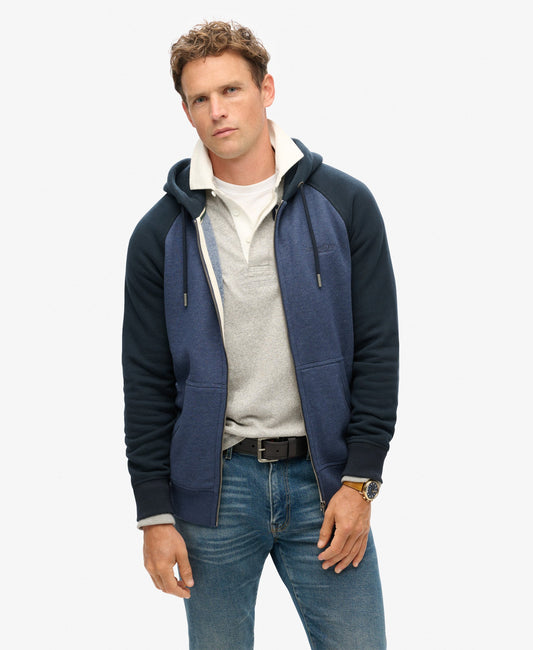 Essential Baseball Slim Fit Ziphood | Heritage Nvy Marle/Eclipsenvy