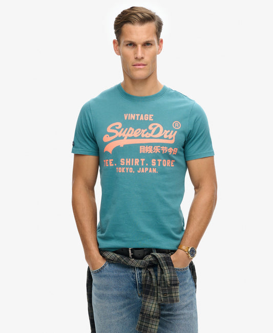 Neon Vintage Logo Graphic Tee | Hydro Dark Turquoise