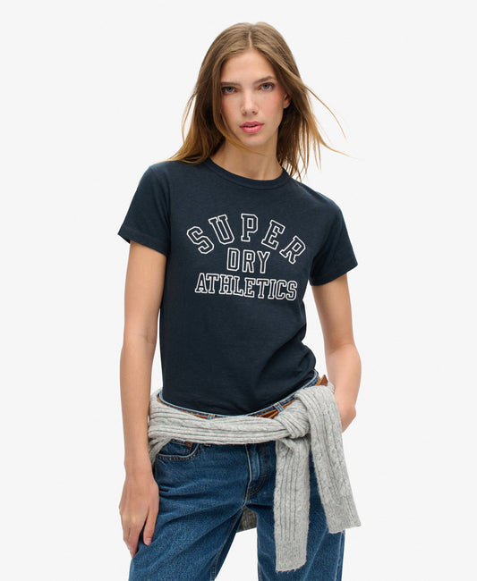 Athletic Graphic Fitted Slim Fit Tee | Eclipse Navy Slub