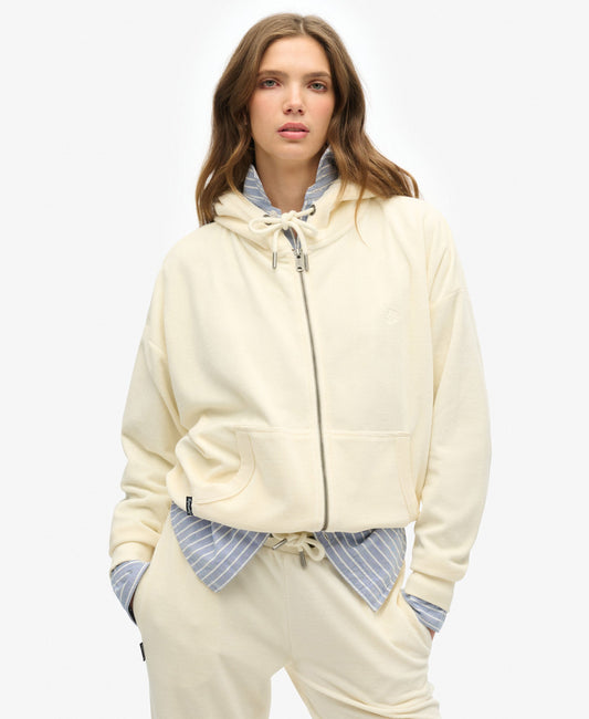 Velour Ziphood | Desert Bone Off White