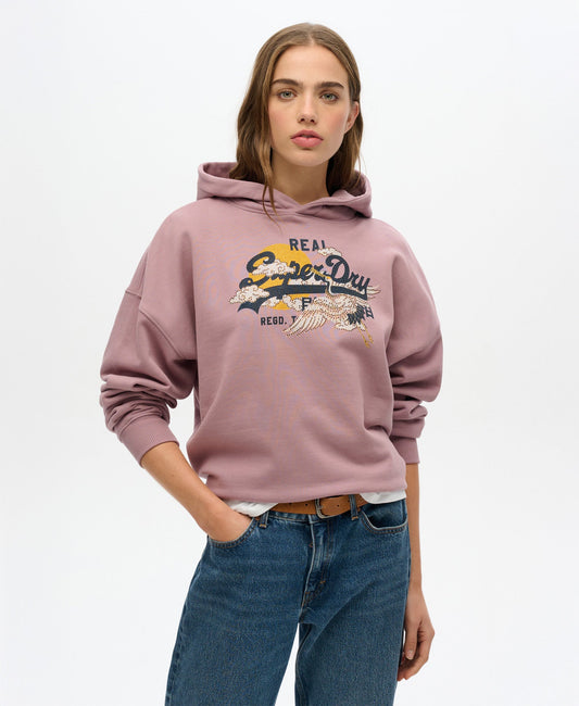 Vintage Logo Tokyo Relaxed Hoodie | Grape Shake Purple