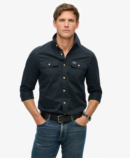 Cotton Workwear Long Sleeve Shirt | Eclipse Navy