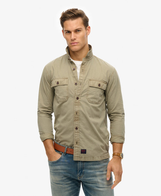 Military Long Sleeve Shirt | Light Khaki Green