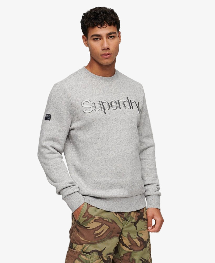 Tonal Embroidered Logo Crew | Athletic Grey Marle
