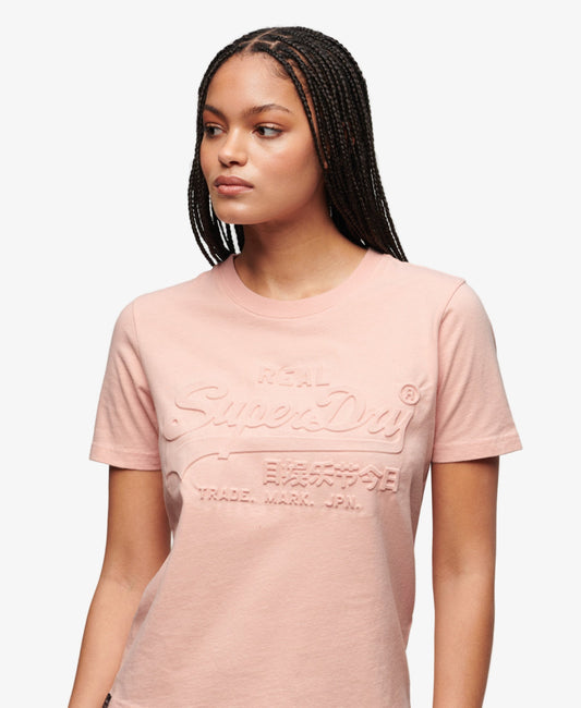 Embossed Vintage Logo Relaxed Tee | Peach Whip Pink