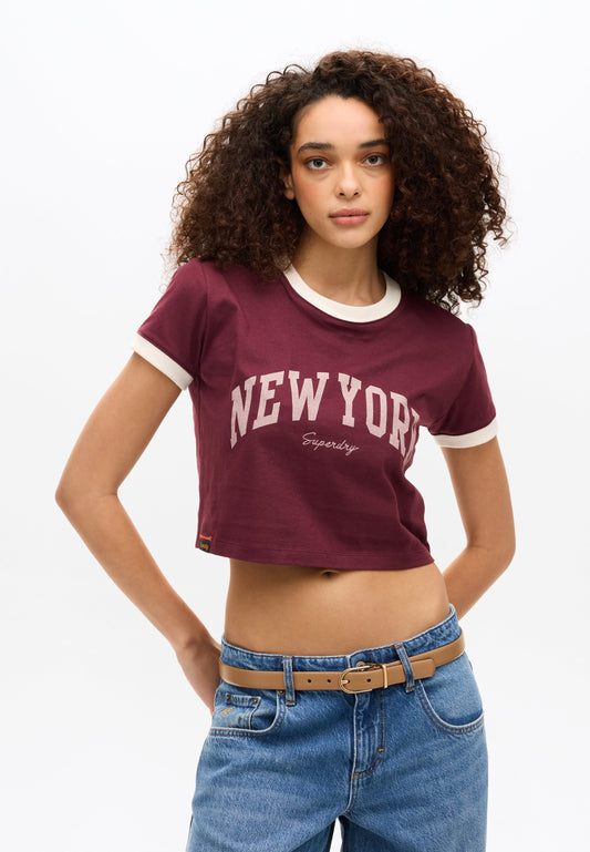 Athletic Essentials Ringer Slim Fit Tee | Port Red