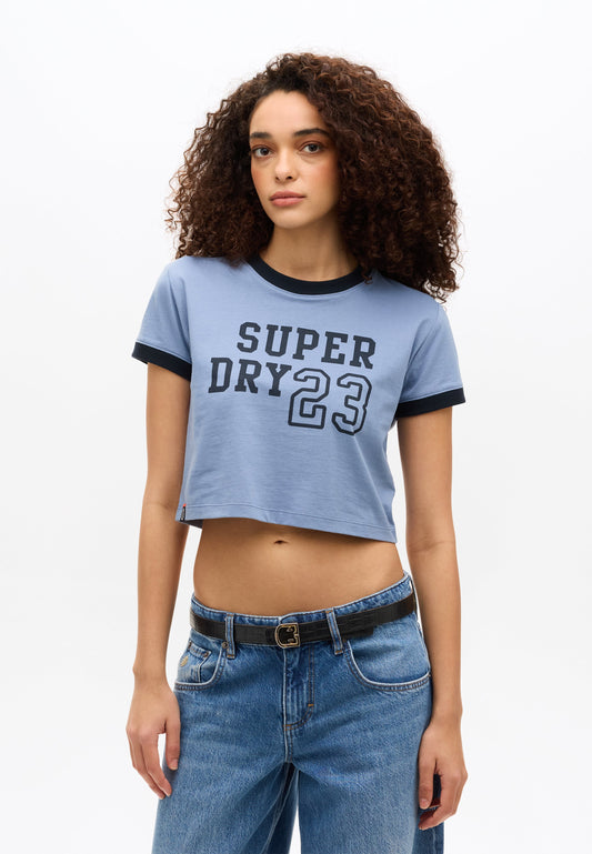 Athletic Essentials Ringer Slim Fit Tee | Tidal Blue