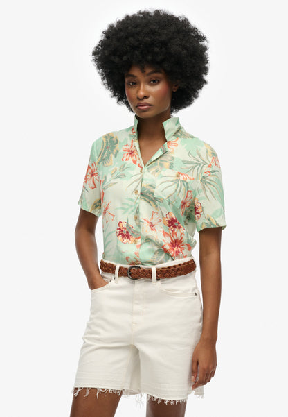 Beach Resort Shirt | Aloha Shadow Mint